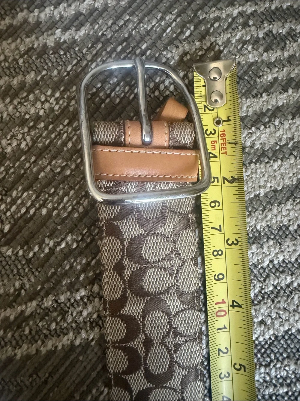 Classic Coach Signature Monogram Canvas Belt  - Medium